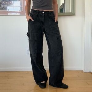 BDG Washed Black Baggy Cargo Jean